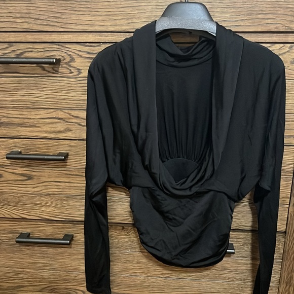 New Yves Saint Laurent Draped Jersey High Neck Open Back Top Size M - Picture 6 of 11